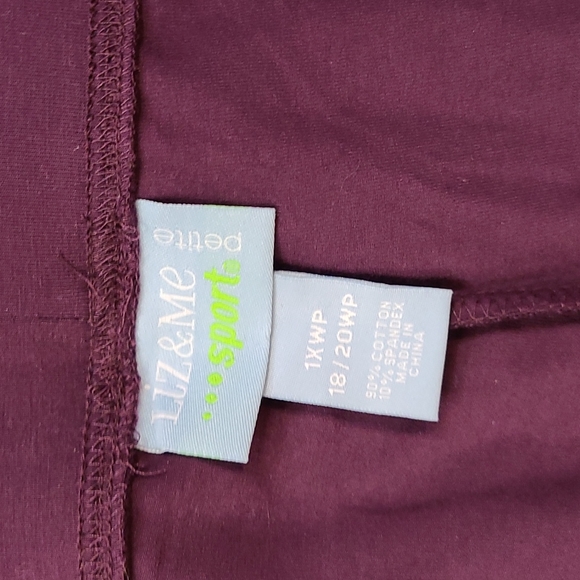 🍭3/$25🍭NWT Liz & Me Sport Plum Leggings 1X Petite - Picture 3 of 4